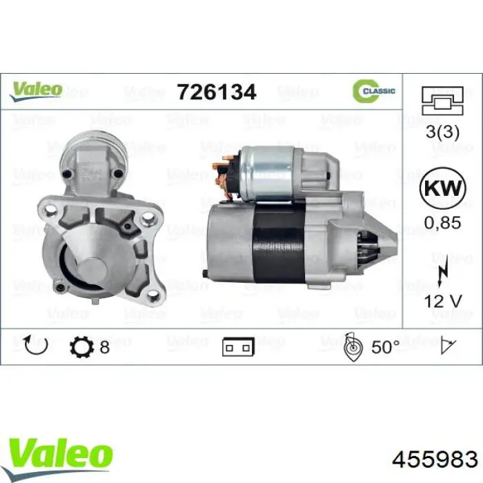 Motor de arranque 455983 VALEO
