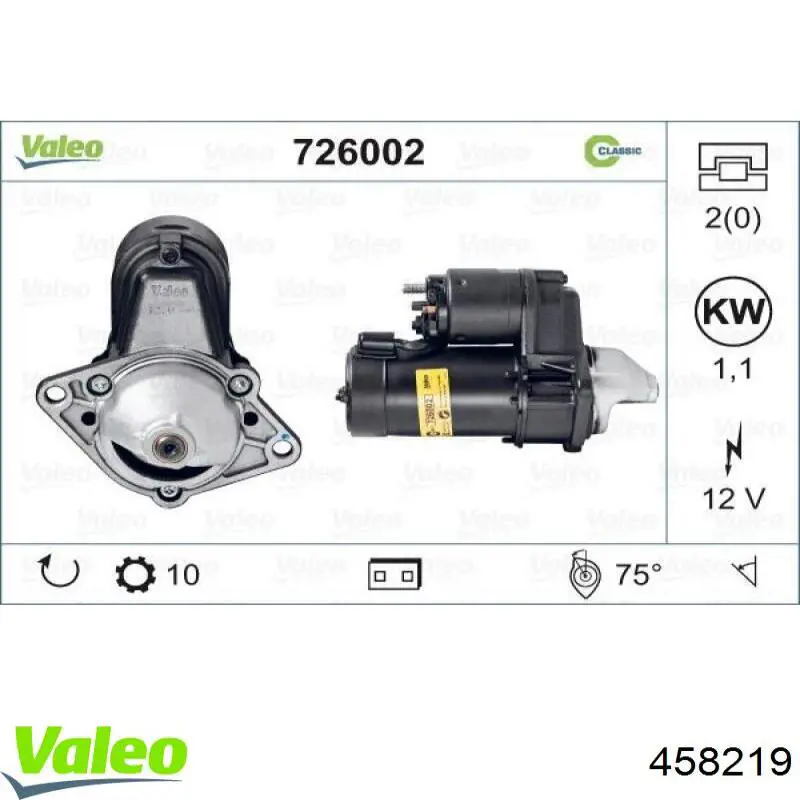 Arrancador VALEO 458219