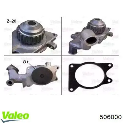 Comprar 506000 VALEO Bomba de agua para motor