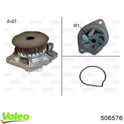 506576 VALEO Bomba refrigerante coche