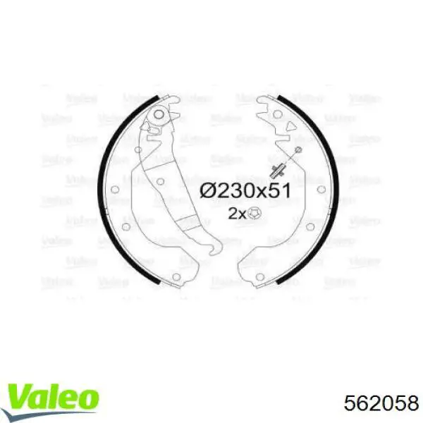 Comprar 562058 VALEO Zapatas de freno