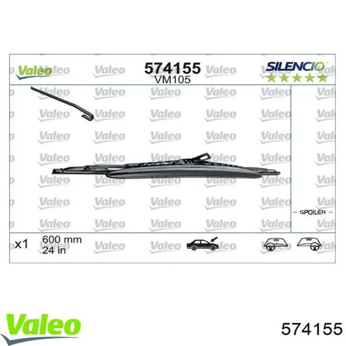 574155 VALEO Escobillas Limpiaparabrisas delanteras