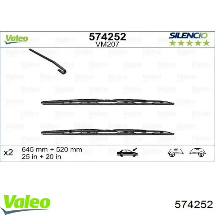574252 VALEO Escobillas Limpiaparabrisas delanteras