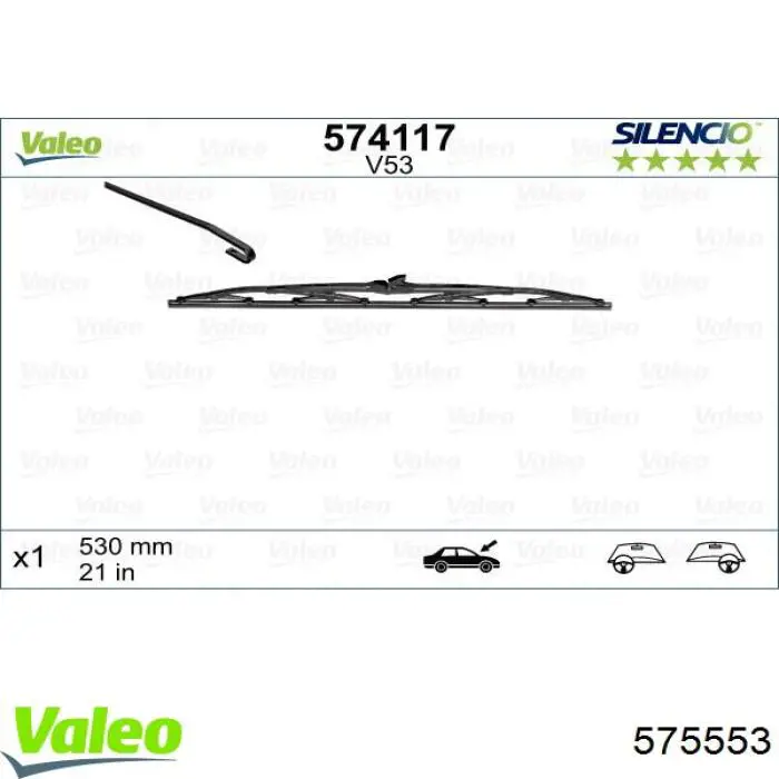 Limpiaparabrisas delantera copiloto VALEO 575553