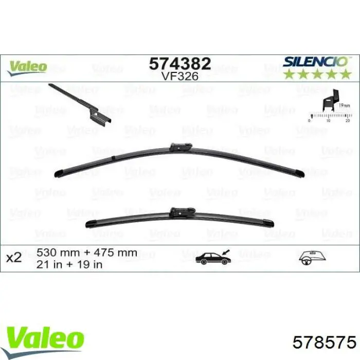 Escobilla del limpiaparabrisas del lado del conductor VALEO 578575 precio, desde 10,61 EUR