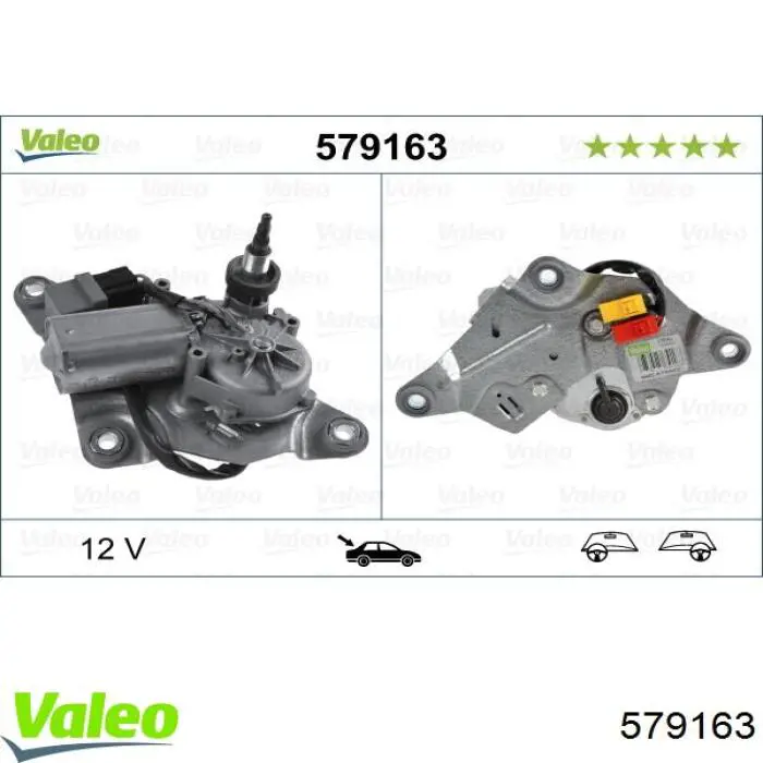 579163 VALEO motor limpiaparabrisas, trasera