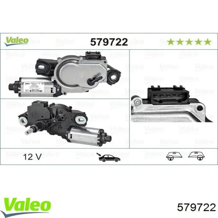 579722 VALEO Motor del limpiaparabrisas trasero
