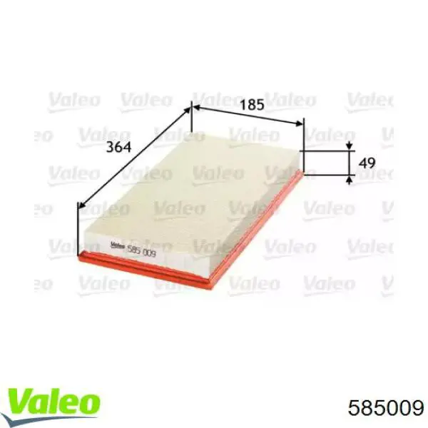 Comprar 585009 VALEO Filtro de aire