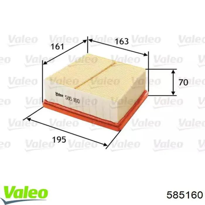 Comprar 585160 VALEO Filtro de aire
