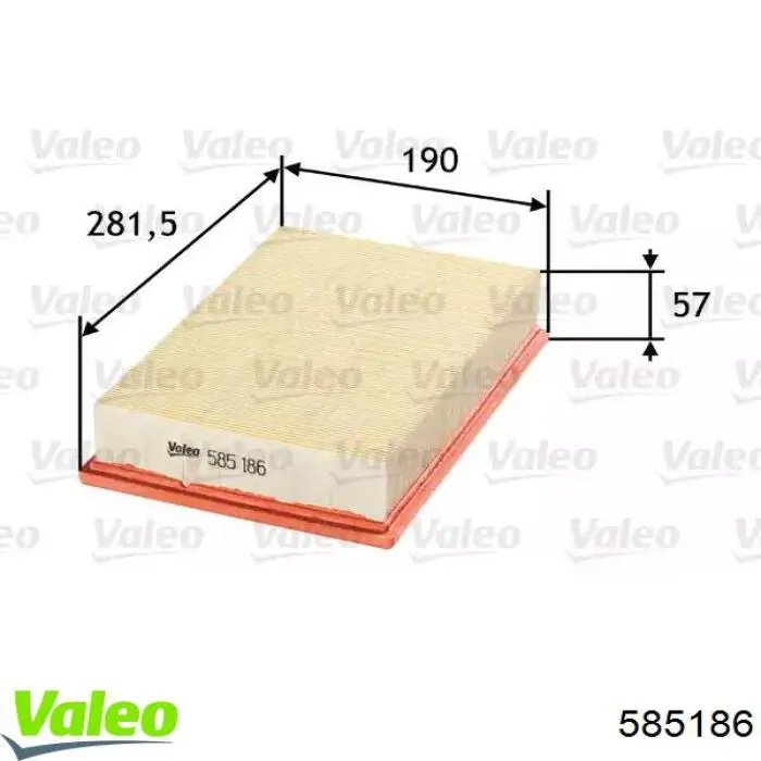 El filtro de aire VALEO 585186 precio, desde 9,14 EUR