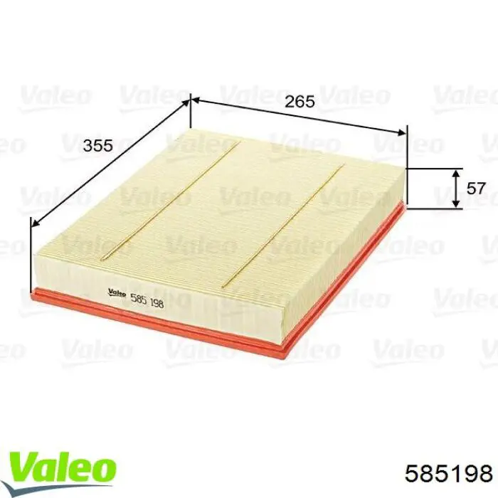 585198 VALEO Filtro de aire de motor