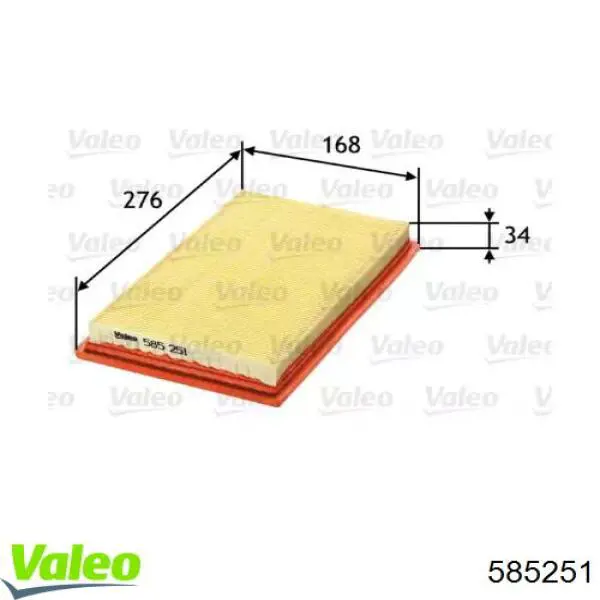 585251 VALEO filtro de aire