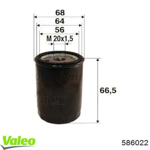 586022 VALEO filtro de aceite