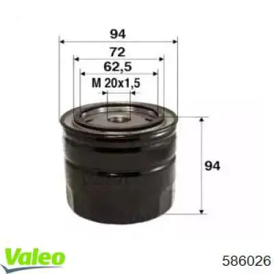 Filtro de aceite VALEO 586026 precio, desde 5,36 EUR