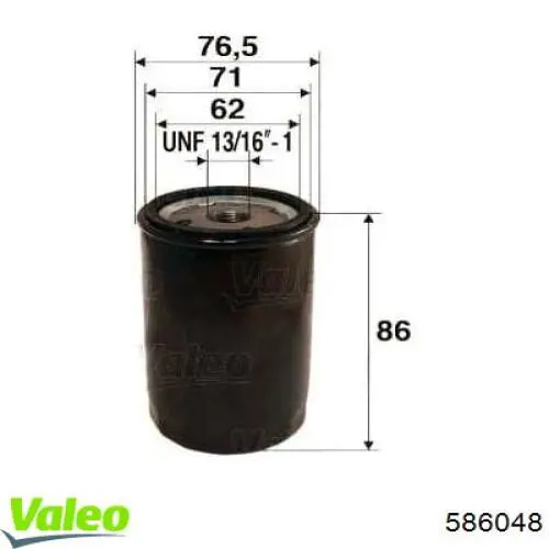 586048 VALEO filtro de aceite