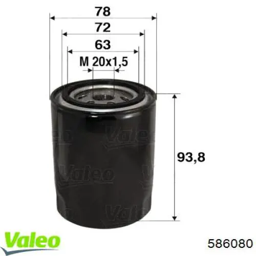 586080 VALEO filtro de aceite