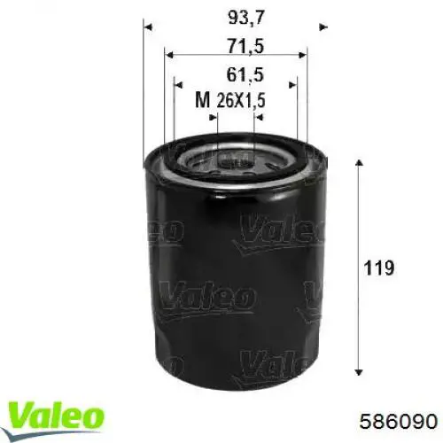 Filtro de aceite VALEO 586090 precio, desde 11,50 EUR