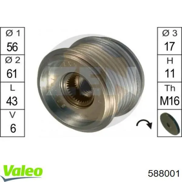 Polea de alternador AS/Auto Storm AP0012