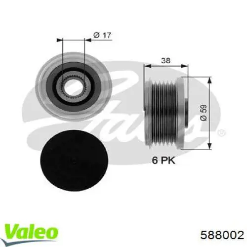 Polea rueda libre VALEO 588002 precio, desde 34,47 EUR