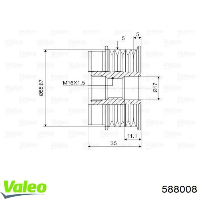 Polea del alternador 028903119Q VAG