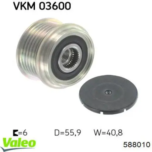 Polea rueda libre VALEO 588010 precio, desde 31,89 EUR