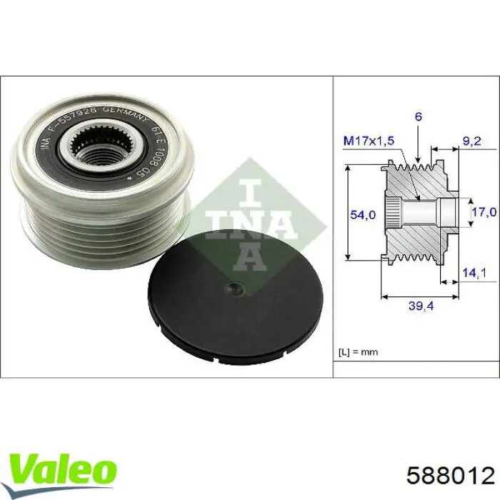 Polea alternador 555186280 Fiat/Alfa/Lancia