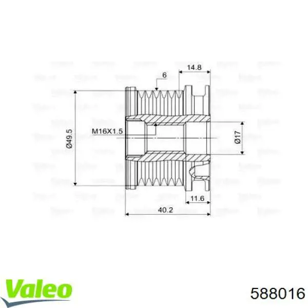Polea rueda libre VALEO 588016 precio, desde 26,58 EUR