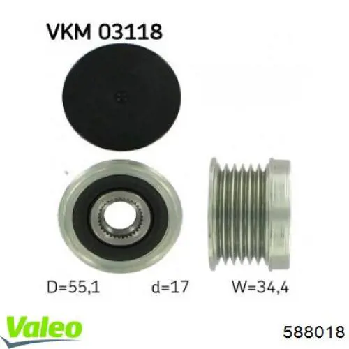 Polea rueda libre VALEO 588018 precio, desde 37,63 EUR
