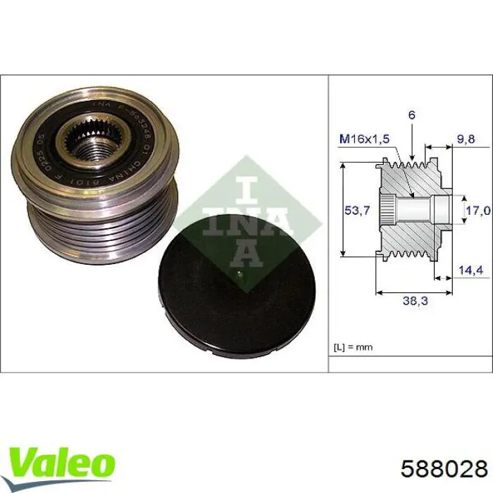 Comprar 588028 VALEO Rueda libre del alternador