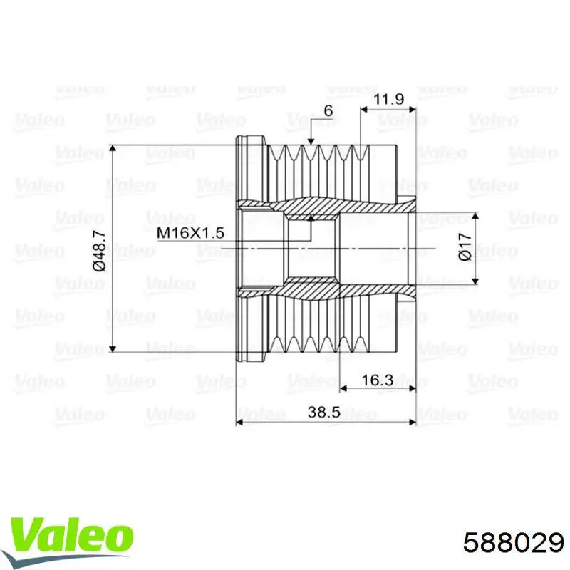Polea rueda libre VALEO 588029 precio, desde 24,76 EUR