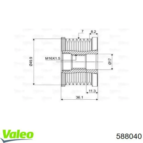 Polea alternador 020957 Cautex