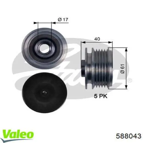 Polea alternador 588043 VALEO