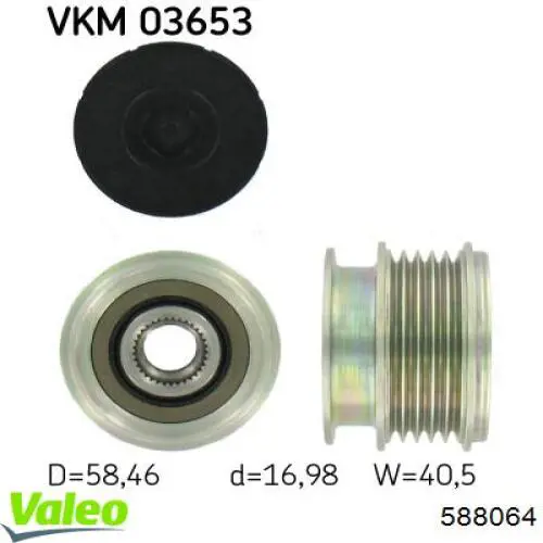 Polea rueda libre VALEO 588064 precio, desde 42,76 EUR