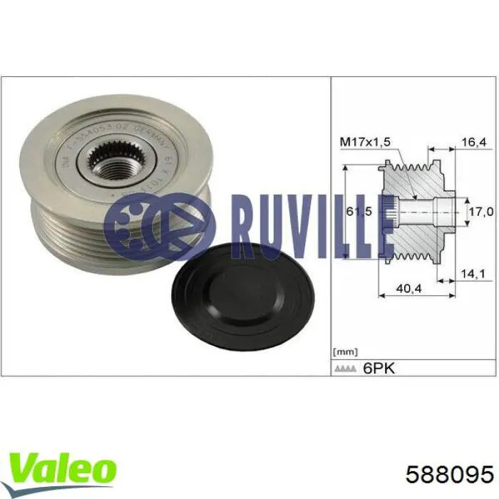 1204378 General Motors Rueda libre alternador 