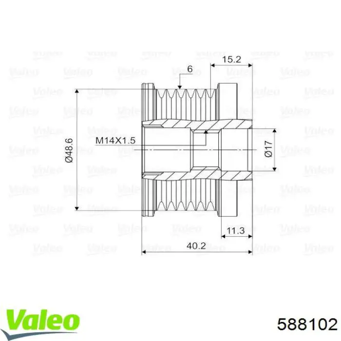 588102 VALEO polea alternador