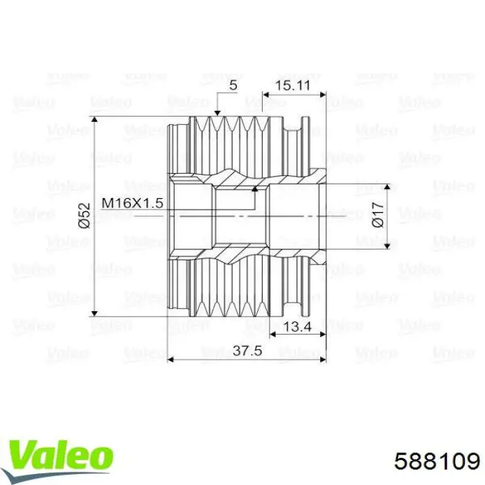Polea rueda libre VALEO 588109 precio, desde 32,99 EUR