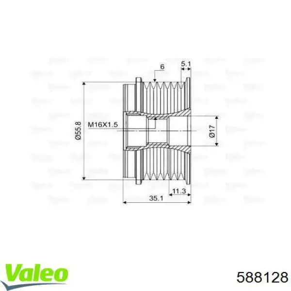 AFP0084INA AS/Auto Storm Rueda libre alternador 