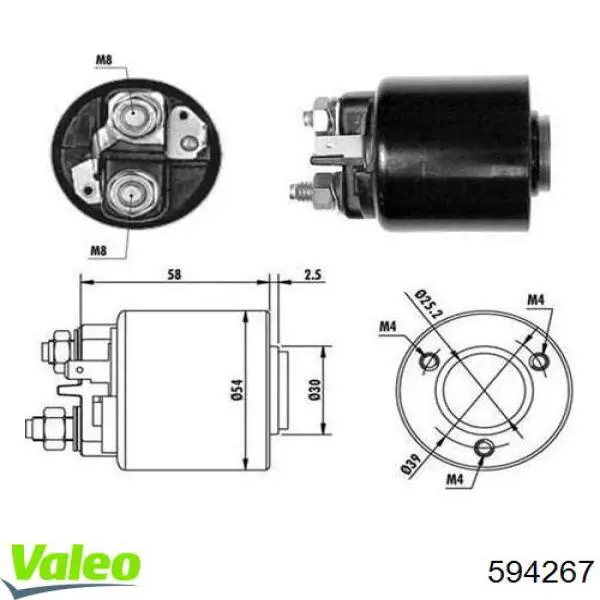 Solenoide de arranque 594267 VALEO