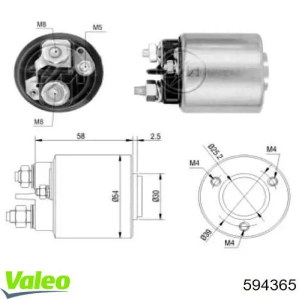 Solenoide de arranque 594365 VALEO