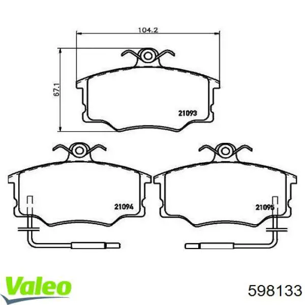 0005892608 Fiat/Alfa/Lancia pastillas de freno delanteras