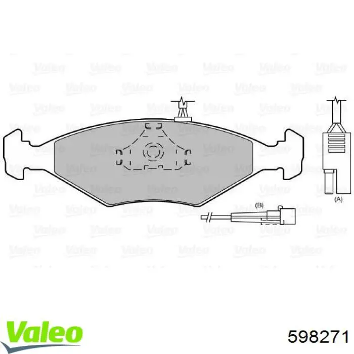 598271 VALEO pastillas de freno delanteras