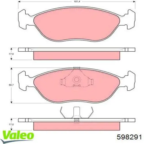 Pastillas traseras VALEO 598291