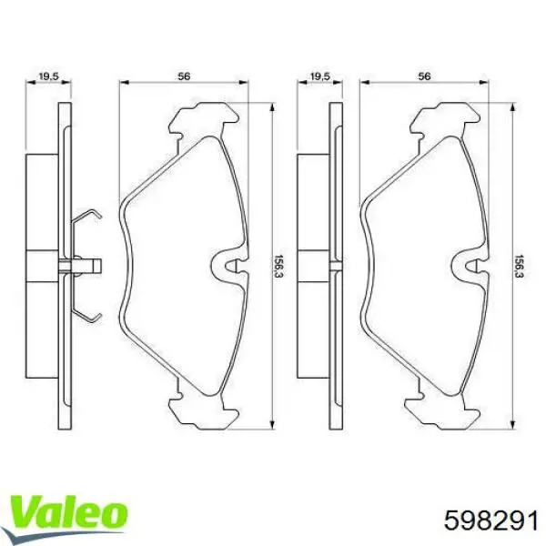 Pastillas de freno traseras 598291 VALEO