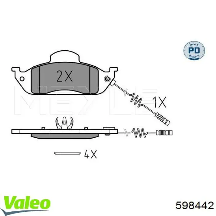 598442 VALEO pastillas de freno delanteras