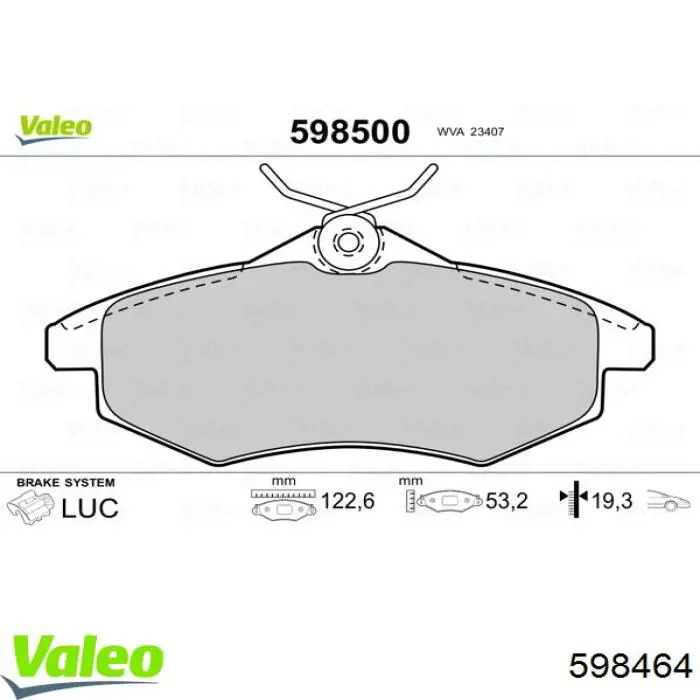 Pastillas freno delanteras VALEO 598464 precio, desde 22,64 EUR