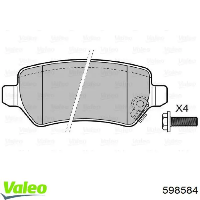 598584 VALEO pastillas de freno traseras