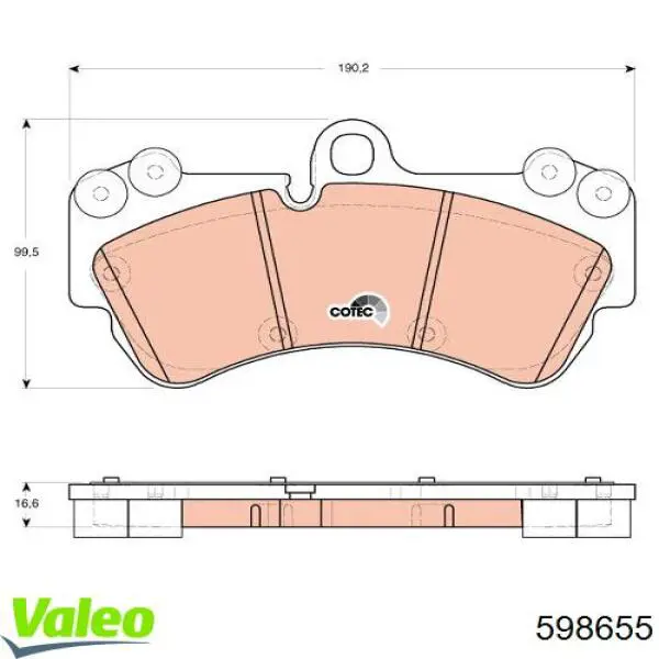 Pastillas de freno delanteras VALEO 598655