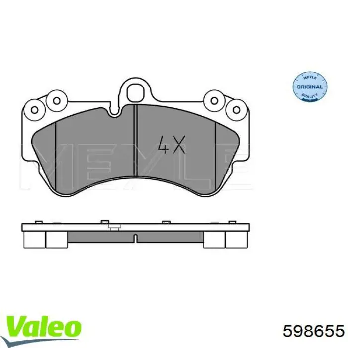 Comprar 598655 VALEO Pastillas delanteras de freno