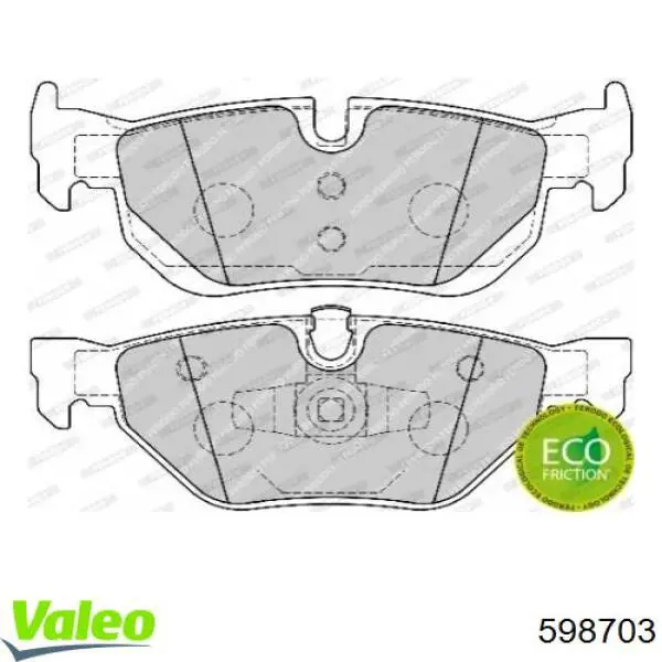 Pastillas traseras VALEO 598703