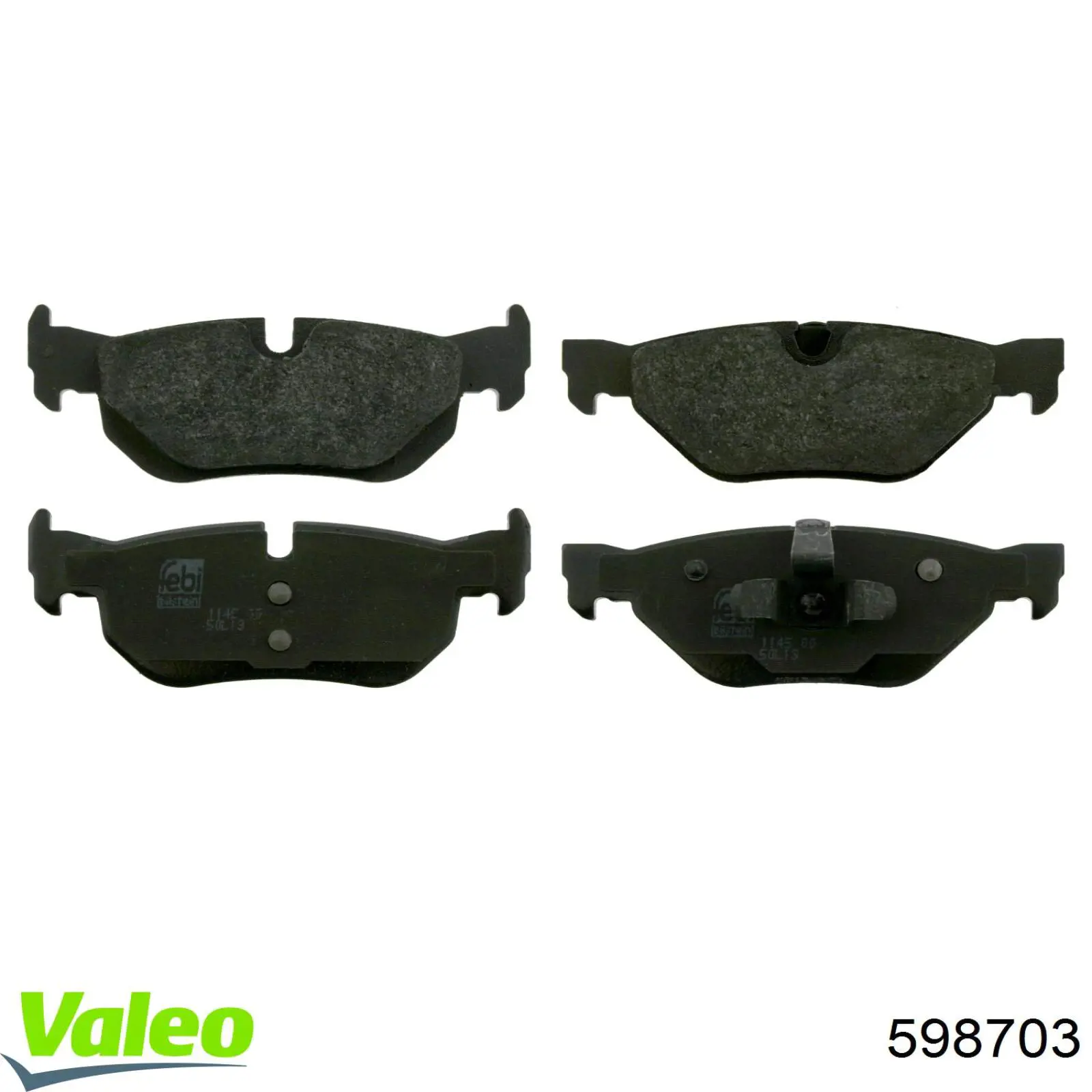 Pastillas de freno traseras 598703 VALEO